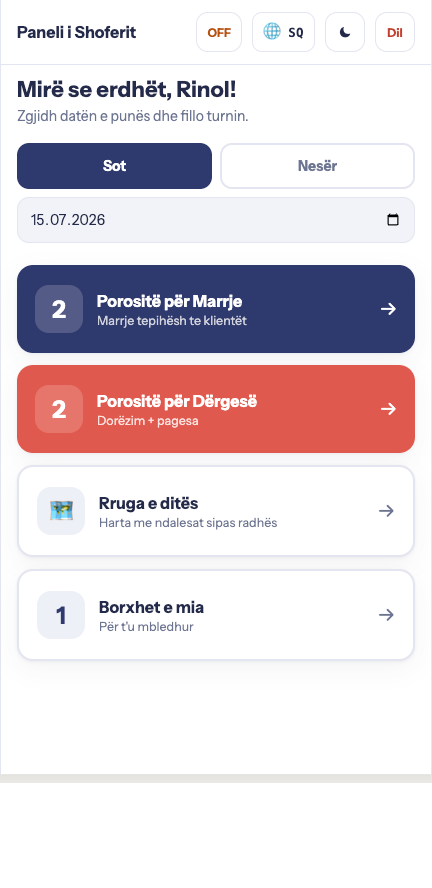 Pamja e shoferit në telefon